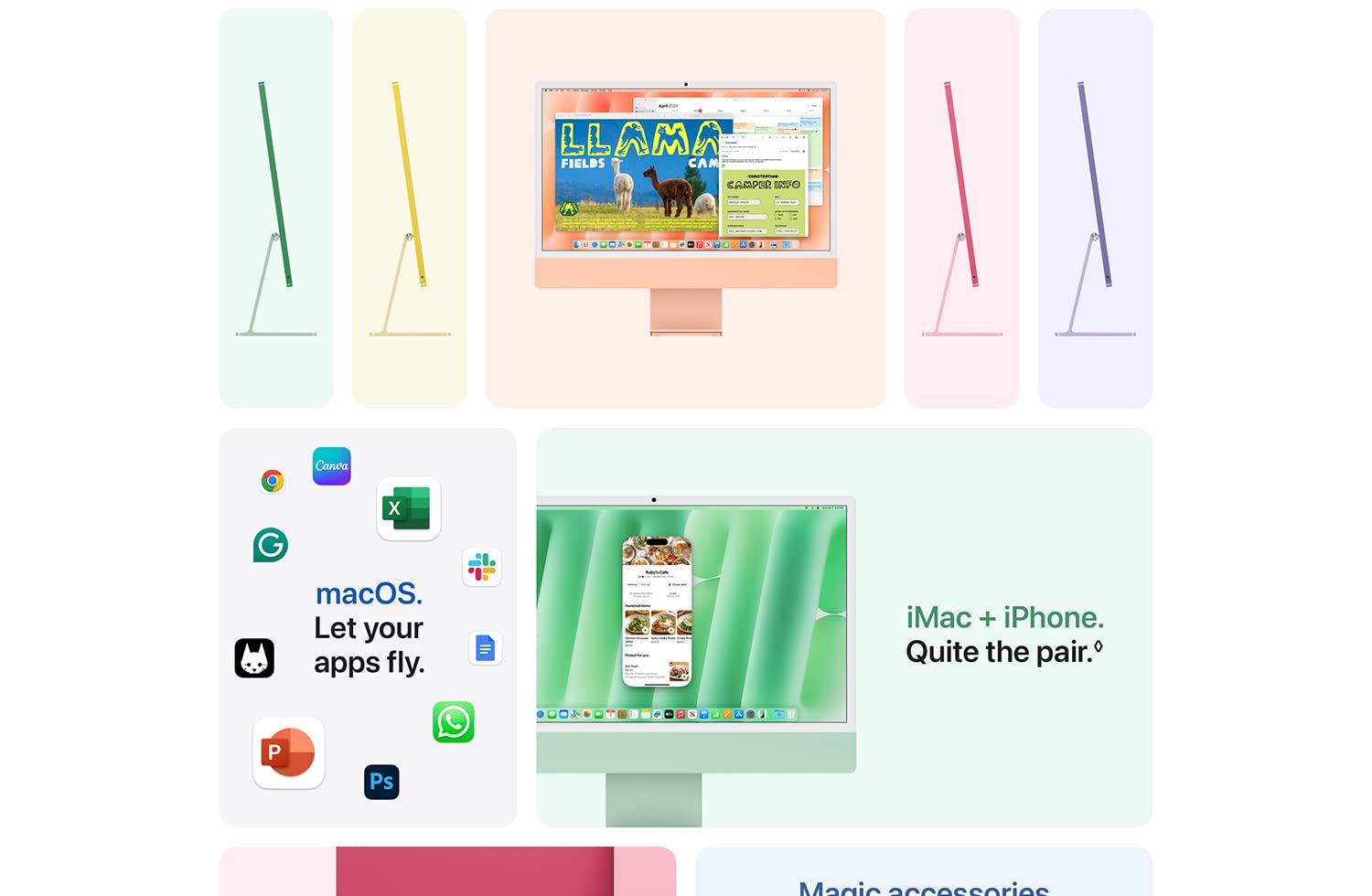 macOS. Let your apps fly. iMac + iPhone. Quite the pair.